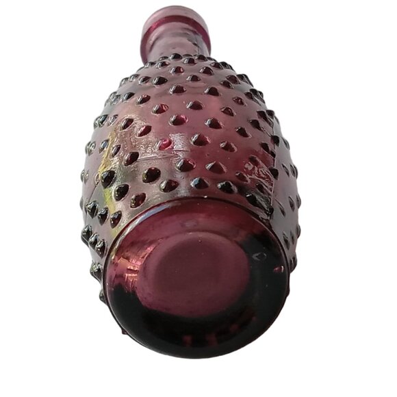 Vintage Amethyst Hobnail Small Glass Bottle, Rare Purple Glass Mini Bottle - Picture 4 of 6